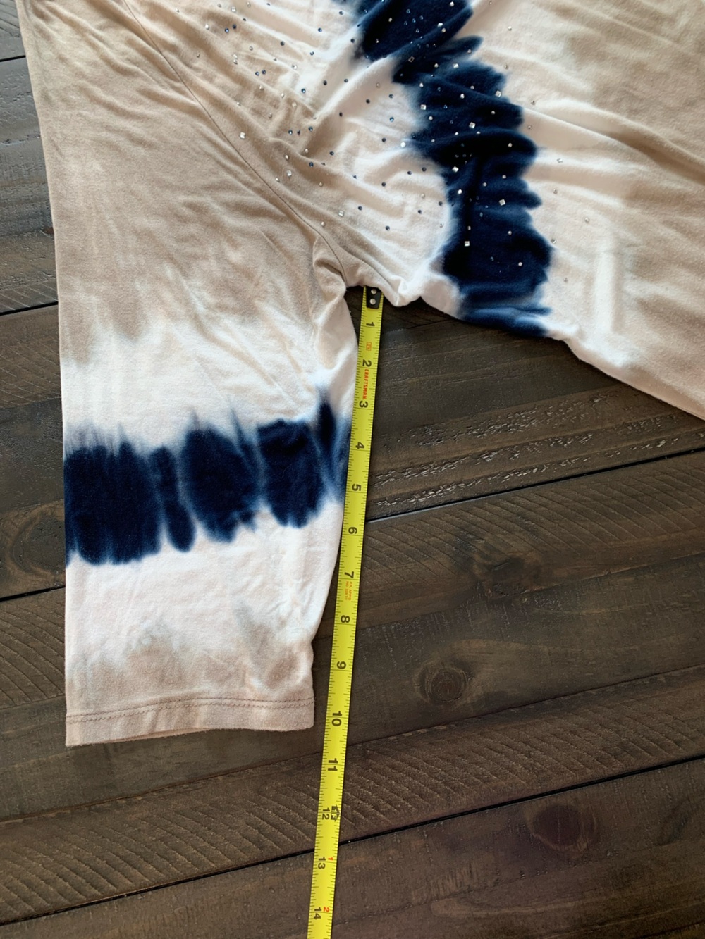 Bling Tie Dye Long Tee Plus size 2X 3/4 length sleeves Thomas and Olivia sparkle - Picture 9 of 12